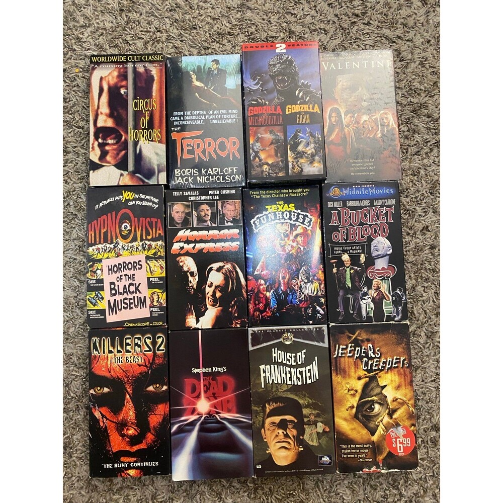 Vintage Horror VHS Lot 12 Tapes 80s 90s Cult Horror Halloween ( 2 sealed)